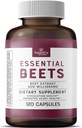 Supplément alimentaire pour betteraves essentielles - Extrait de racine de betterave premium pour le soutien de la santé cardiaque et de la pression artérielle, améliore la performance athlétique, 2 mois d'approvisionnement, végétalien et sans allergène