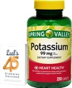 Spring Valley Potassium Cœur Santé Supplément alimentaire Caplets, 99 mg, 250 Compte, Gluconate de potassium avec 45 Diabète Décodé de Lual