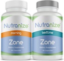 Nutranize Zone Twin-Pack Supplement System - Capsules du matin et du coucher conçues par les pharmaciens avec du glycinate de magnésium, vitamine D3, K2 MK7, méthylfolate, chrome, mélatonine - 30 jours d'approvisionnement (120 Nombre)