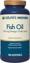 Nature's Wonder Fish Oil 1100mg Omega-3 Suppléments d'huile de poisson pour les femmes et les hommes, EPA & DHA pour les articulations saines, coeur, système immunitaire, 120 jours d'approvisionnement de softgels