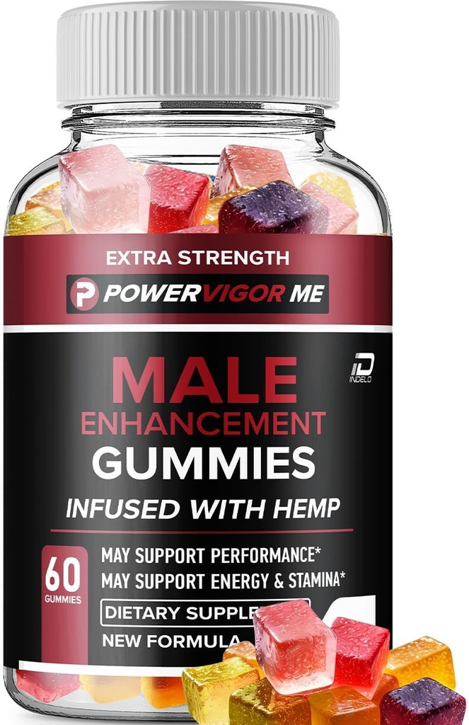 Power Vigor Me Gummies pour hommes - PowerVigorMe Gummies de chanvre, Power Vigor Me Formule officielle Gummies de chanvre - Huile de chanvre naturelle Formulation avancée, Gummies Avis (1 Pack - 60 Gummies)