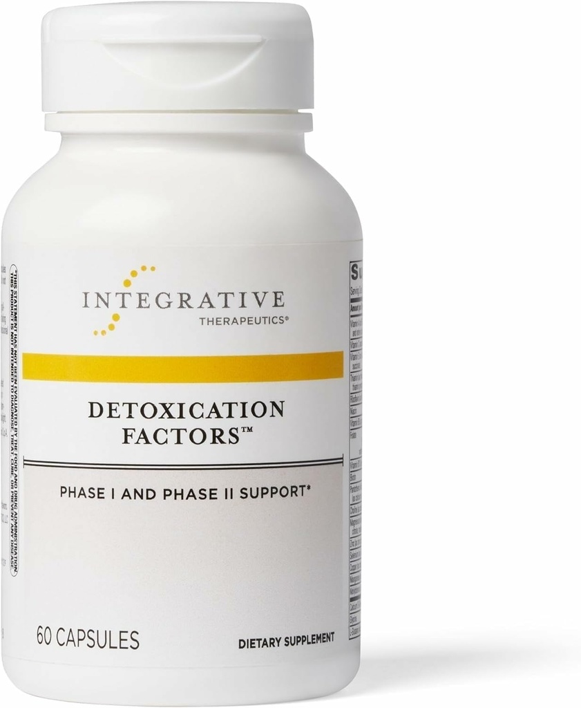 Facteurs de détoxification intégratifs thérapeutiques - Supplément hépatique pour le soutien des voies de détoxification* - Comprend les vitamines A et C - Sans lait - 60 capsules (30 portions)