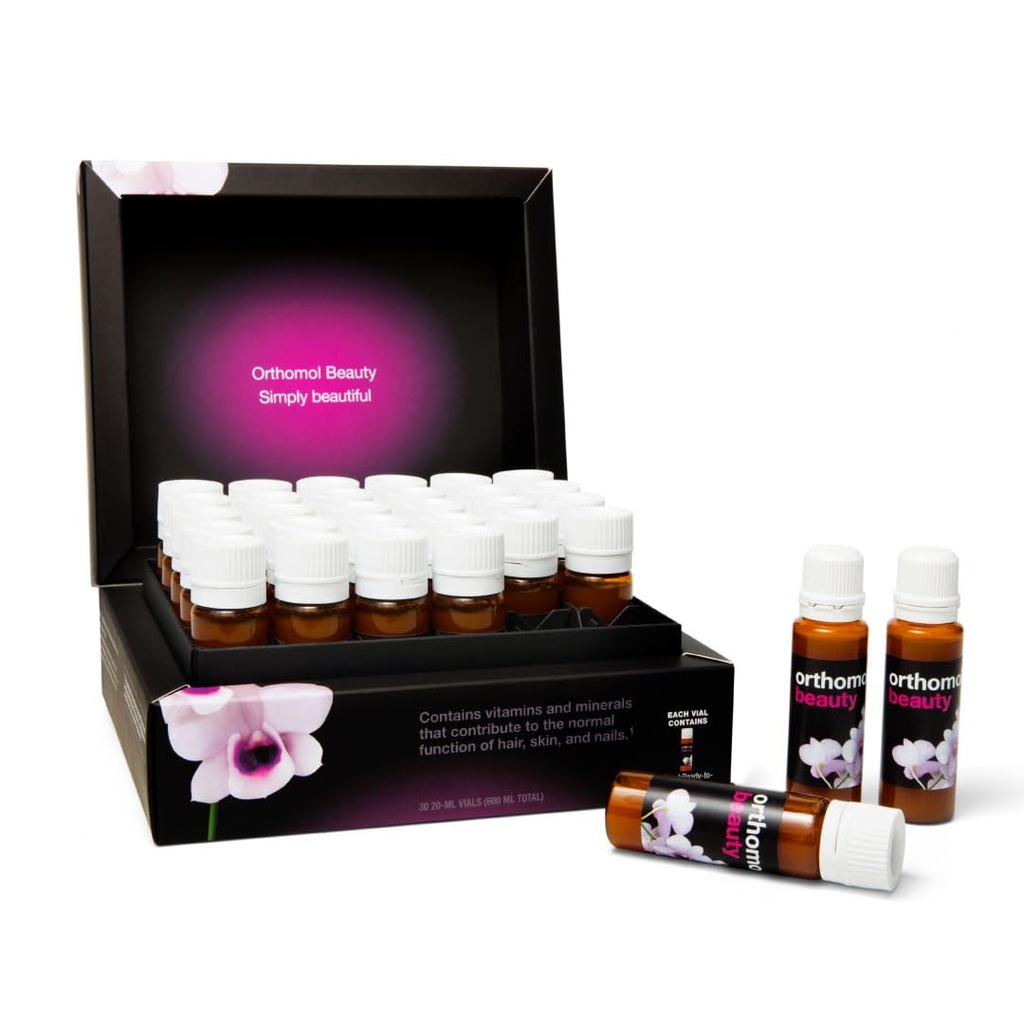 Virole de beauté orthomole - Supplément de beauté pour femmes liquides avec collagène hydrolysate, acide hyaluronique et coenzyme Q10 pour la santé des cheveux, de la peau et des ongles