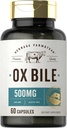 Carlyle Ox Bile Supplement 500 mg | 60 Capsules | Digestive Enzymes | Non-GMO & Gluten Free | by Herbage Farmstead