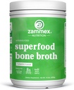 Zammax Bone Broth Plus poudre de protéines super-alimentaires (arôme de curcuma), 8g de protéines hydrolysées avec vitamine D, pour peau saine, ongles, cheveux, articulations et digestion, non-OGM (30 portions)