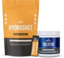 Hydratation & Performance Bundle: 150g Micronized Creatine Monohydrate & Hydrashot Orange Poudre d'hydratation électrolyte (15 portions) – Sans sucre, végétalien, et parfait pour l'endurance et la récupération