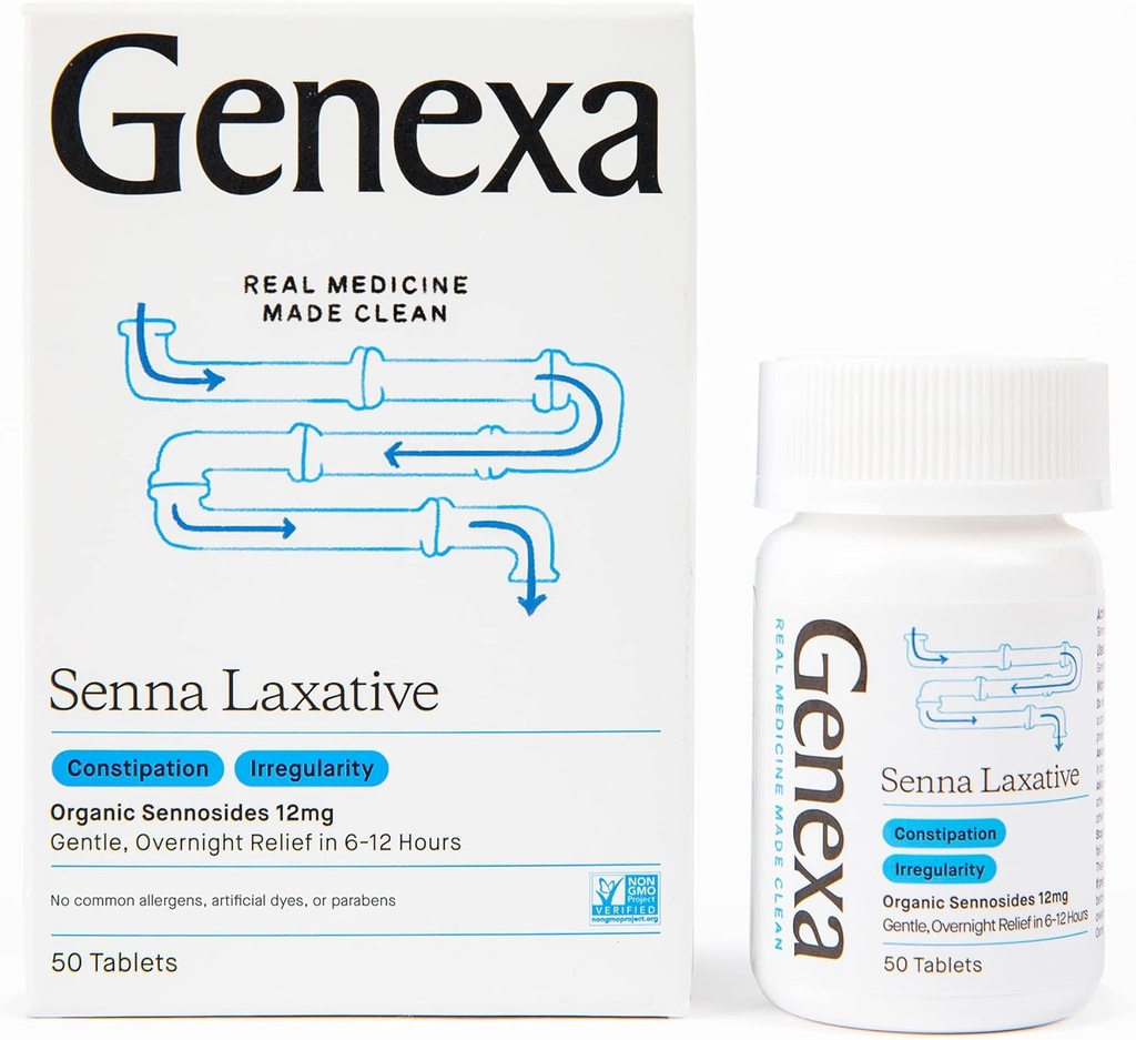 Genexa Senna Laxative Comprimés : Irrégularité & Relief de Constipation.