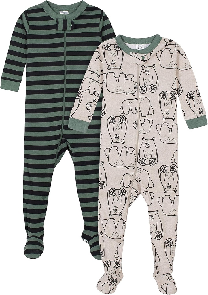 Garçons Gerber 2-pack Snug Fit Pajamas de coton pieds