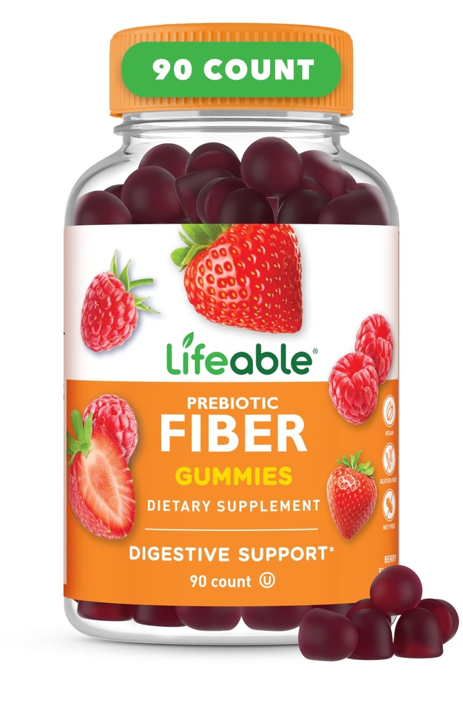 Gommies de fibre prébiotiques pour les adultes, vivaces, 5g. Great Tasting Fiber Complement Gommies.Gommies prébiotiques pour la santé digestive.Gommies de fibre haute pour les femmes, hommes.