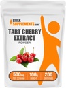 BulkSupplements.com Tart Cherry Extract Poudre - Tart Cherry Supplément, supplément à base de plantes - source antioxydante, sans gluten, 500mg par portion, 100g (3.5 oz) (paquet de 1)