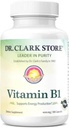 Dr Clark Vitamine B1 Thiamine 400mg Supplément -Thiamine B1 Supplément pour système nerveux sain et métabolisme de l'énergie, sans gluten, sans lait - 100 Capsules de gélatine