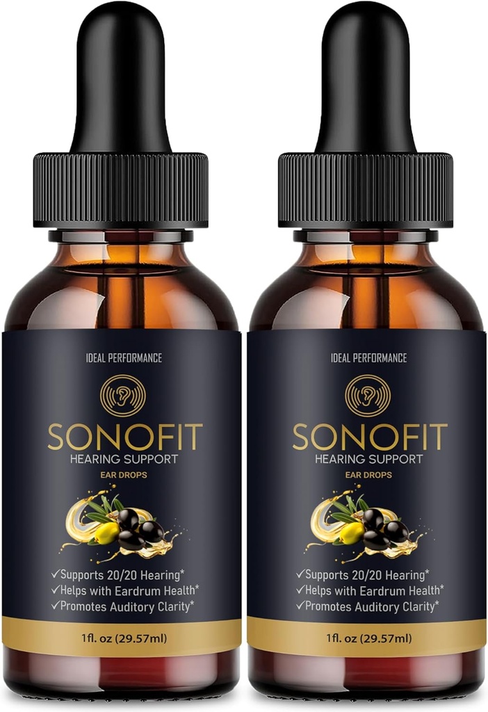 Sonofit Tinnitus Relief for Ringing Ears Drops, Sonofit Tinnitus Supplément Sonofit Healthy Ear Support Supplement - Maximum Strength Advanced Formula Sonofit Drops Hearing Support Reviews (2 Pack)