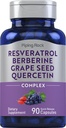 Résvératrol de roche piquant Berberine Graines et complexe Quercetin 90 Capsules