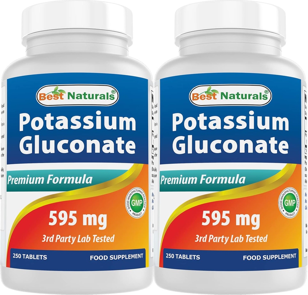 Meilleur gluconate de potassium naturel 595 mg 250 comprimés (250 Nombre (paquet de 2))