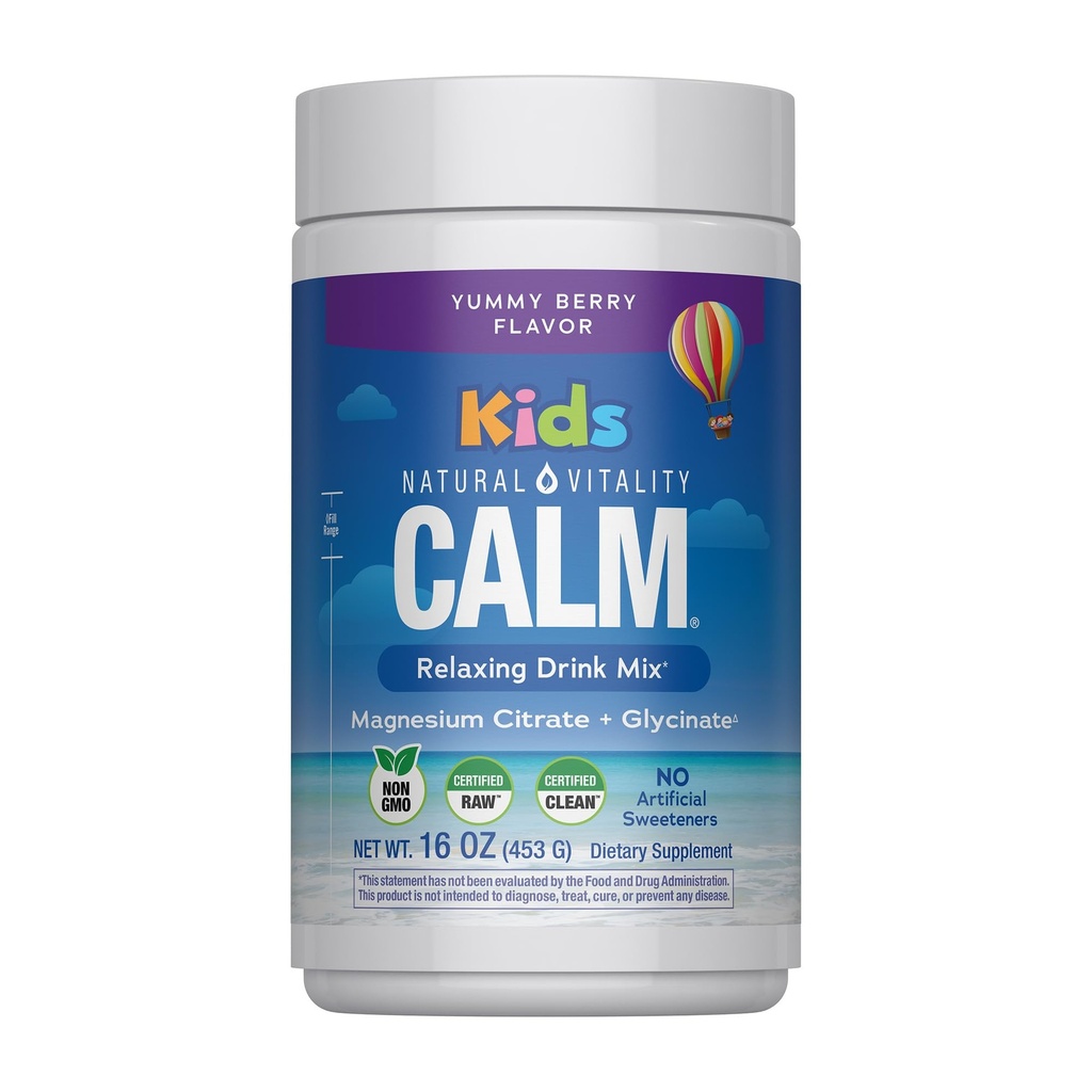 Vitalité naturelle Calme Sommeil, Citrate de magnésium, Mélange d'aide au sommeil, GABA, Aide au sommeil, Vegan, Sans gluten et non-OGM, Mélange de baies parfumées, 16 oz.