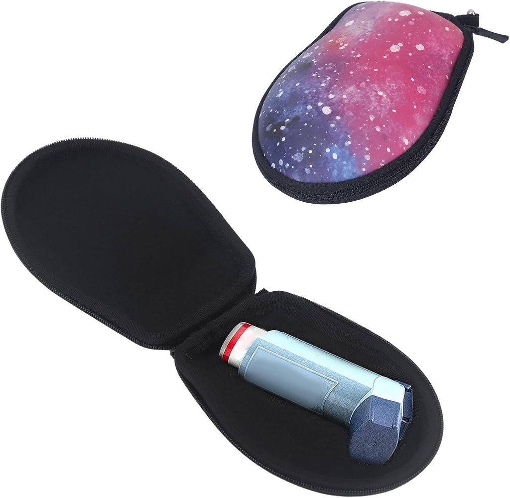 Cas de voyage d'inhalateur, 14.5cm Longueur PU sac de transport dur cas de stockage d'inhalateur d'asthme complet