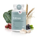 Enzymes de Houston TriEnza - Supplément enzymatique digestif pour le gluten, la caséine, le soja, les protéines, les glucides, les graisses et les polyphénols - Enzymes digestifs pour les femmes et les hommes (60 capsules)