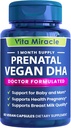 Suppléments DHA prénatals - Vegan 800mg DHA DPA Omega 3 basé sur la plante - Meilleur pour la santé optimale de la mère et du bébé - soutient le développement du cerveau et des yeux bébé Prénatal pour les femmes Pas d'huile de poisson