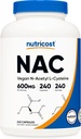 Nutricost N-Acetyl L-Cysteine (NAC) 600mg, 240 Vegetarian Capsules - Vegan, Non-GMO, Gluten Free