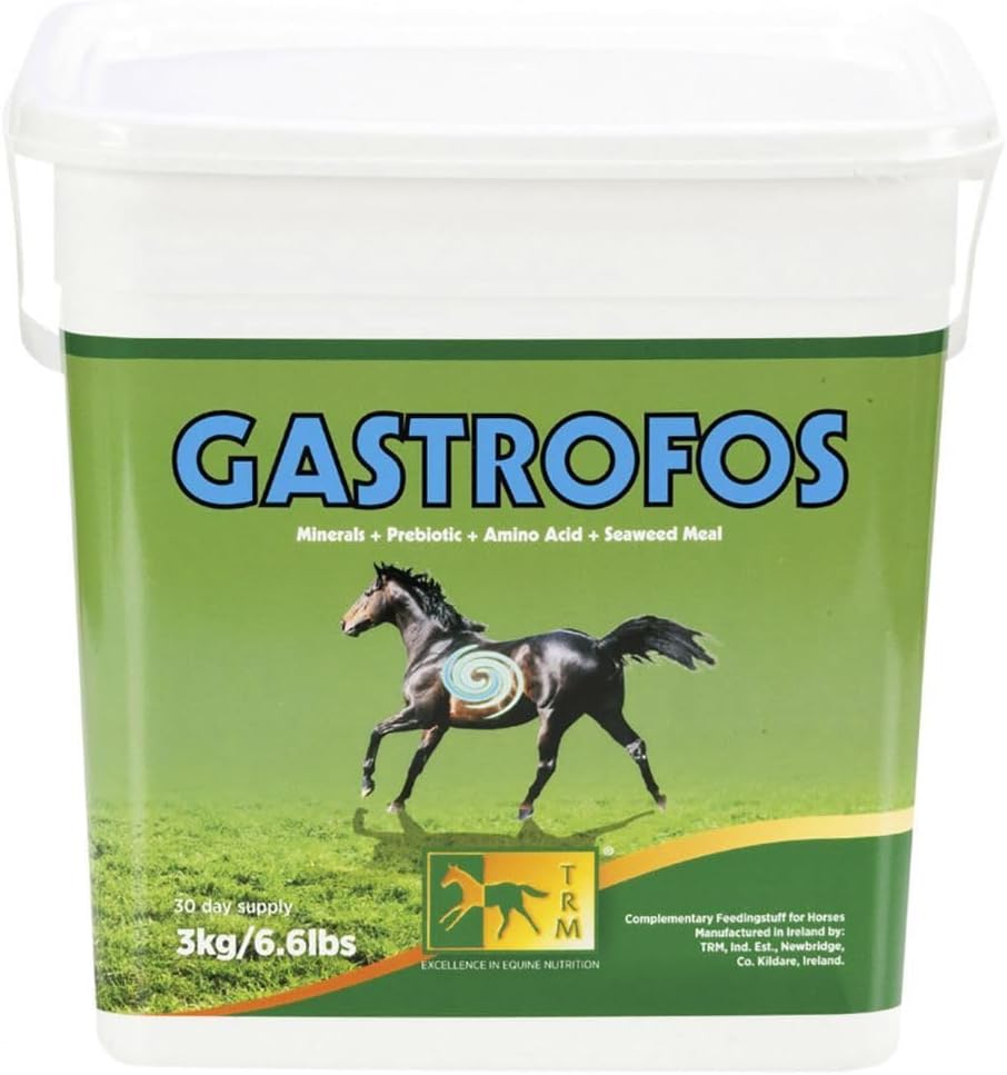 TRM Gastrofos Horse Feed Supplément digestif pour la prévention du reflux acide ulcéreux et la digestion saine.