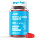 Sans sucre Ashwagandha Gummies - avec Magnésium Glycinate, Rhodiola Rosea, Zinc, Lemon Baume, B6 - Soutien de la relaxation, Zzz naturel, Stamine, Énergie pour les hommes Femmes - 60 comtes