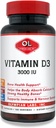 Olympians Labs Vitamine D3 3000 Iu 100 Capsules soutenant des os forts