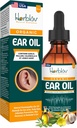 Huile d'oreille biologique pour les infections de l'oreille - Earrops naturels pour la prévention des infections, l'enlèvement de l'oreille et de la cire de Swimmer - Enfants, Adultes, Bébé, Dog Earache Remède - avec Mullein, Ail, Calendula, Fabriqué aux États-Unis