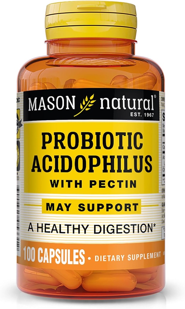Acidophilus naturel Mason avec capsules de pectines, aide digestive - 100 Ea