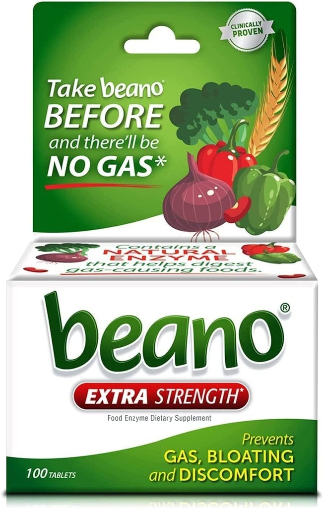 Beano, Ultra 800, Supplément pour la prévention du gaz et l'enzyme digestive, 100 Nombre