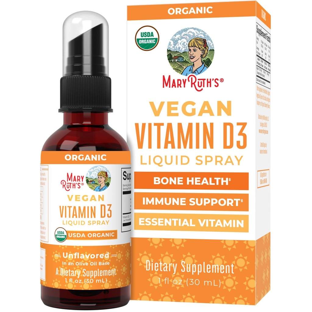 MaryRuth Organics Vitamine D USDA Organic (en anglais seulement) VIT D3 Liquide (en anglais seulement) Sans sucre (en anglais seulement) Liquid VIT D Spray Immune Support pour adultes et enfants (en anglais seulement) Santé des os (en anglais seulement) Vegan (en anglais seulement) Sans gluten (en anglais seulement) Non-OGM (en anglais seulement) 30 portions