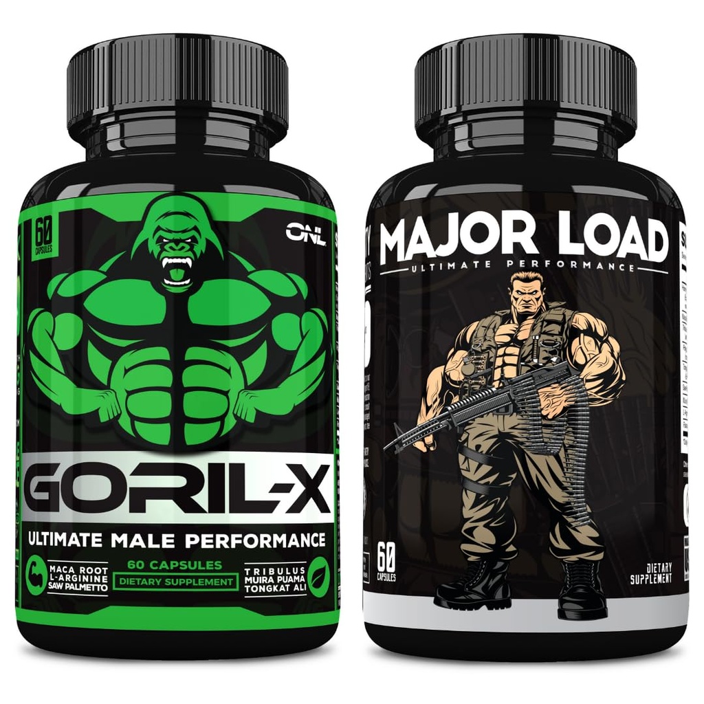 ONL Ultimate Men's Testostérone Booster Bundle - GORIL-X & Major Load Supplements.