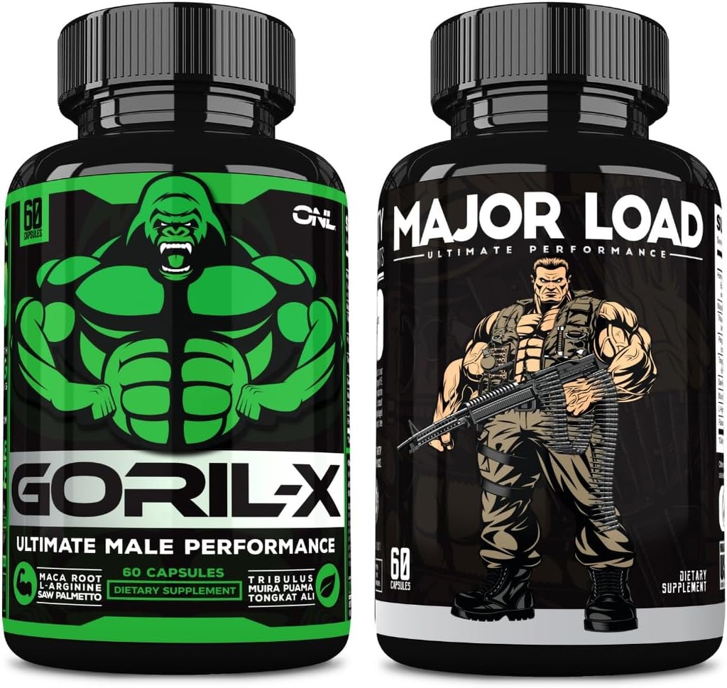 ONL Ultimate Men's Testostérone Booster Bundle - GORIL-X & Major Load Supplements.