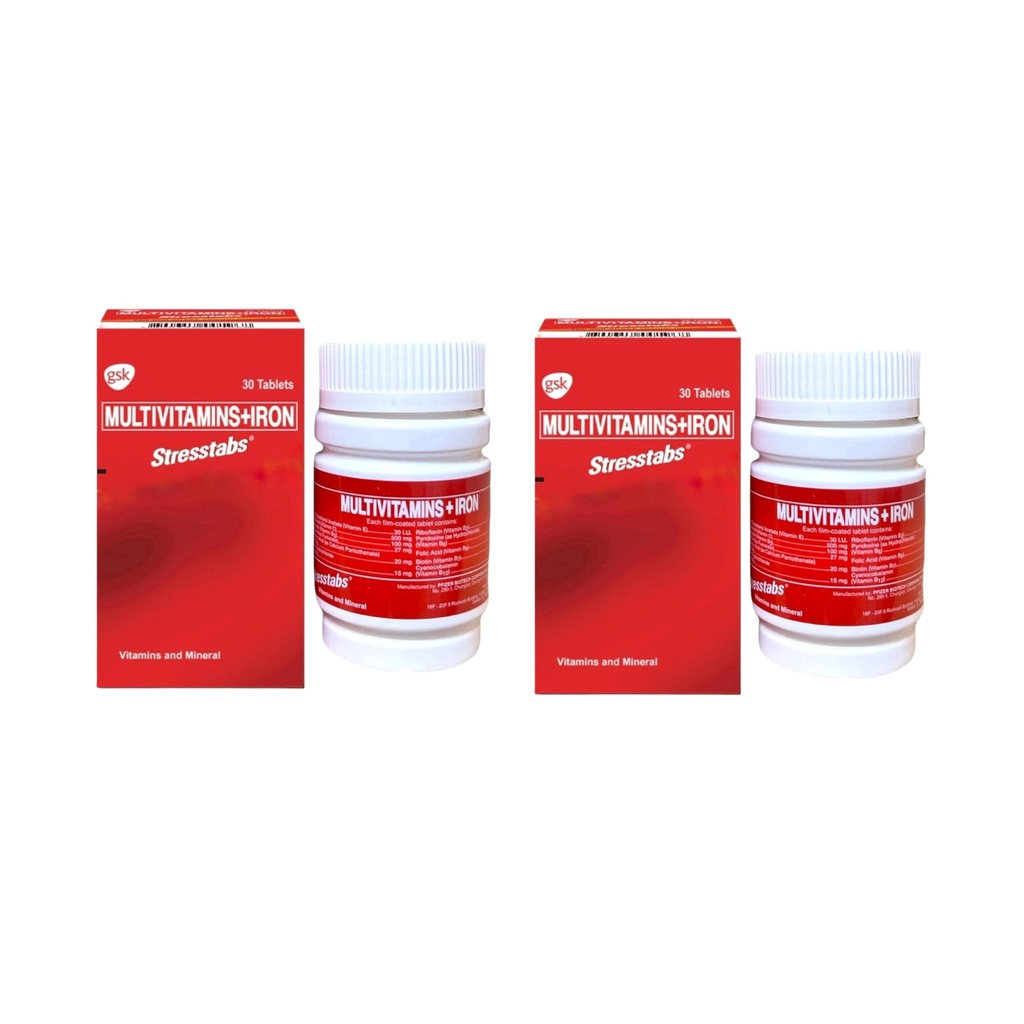 Générique 2 Stresstabs Multivitamines + Fer, 30 Comprimés