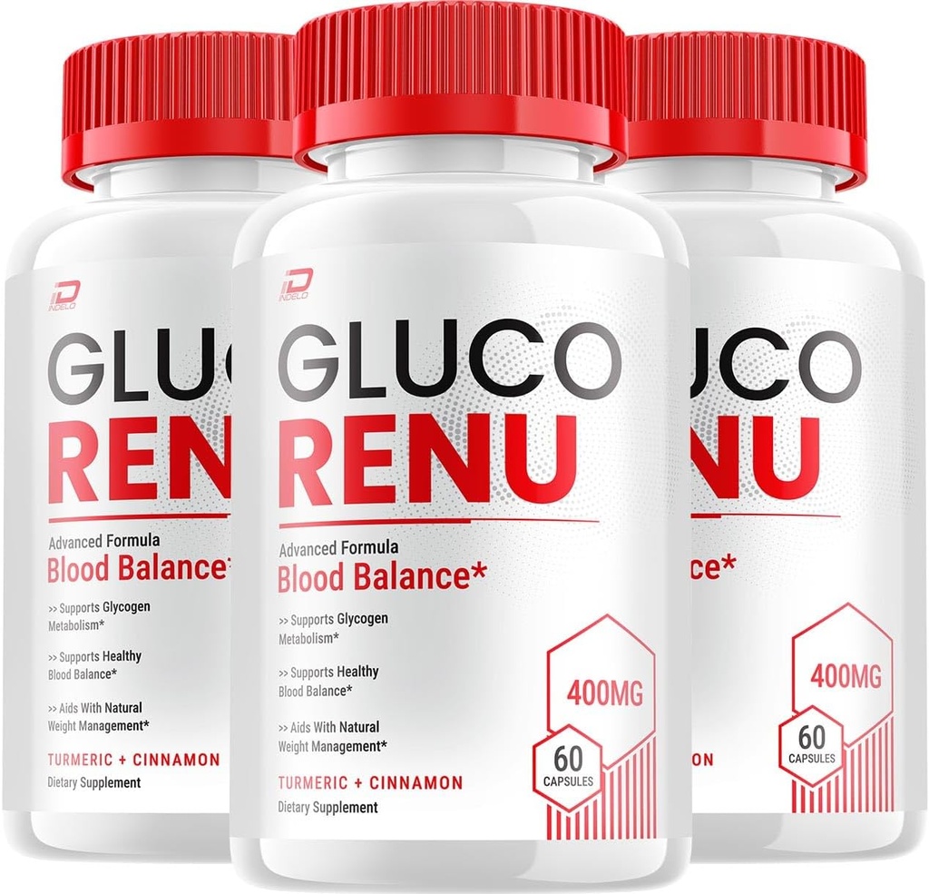 Gluco Renu Capsules - GlucoRenu Supplément avancé, toute la formule naturelle pour maintenir des niveaux sains, formule de concentration maximale, Gluco Renuw Capsules Avis (3 Pack - 180 Capsules)