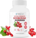 Supplément berbère - 1200mg Max Strength Berberine HCl par portion - Berbère pure - 60 capsules, 600mg chaque - 1 mois d'approvisionnement - TerraForm Nutrition