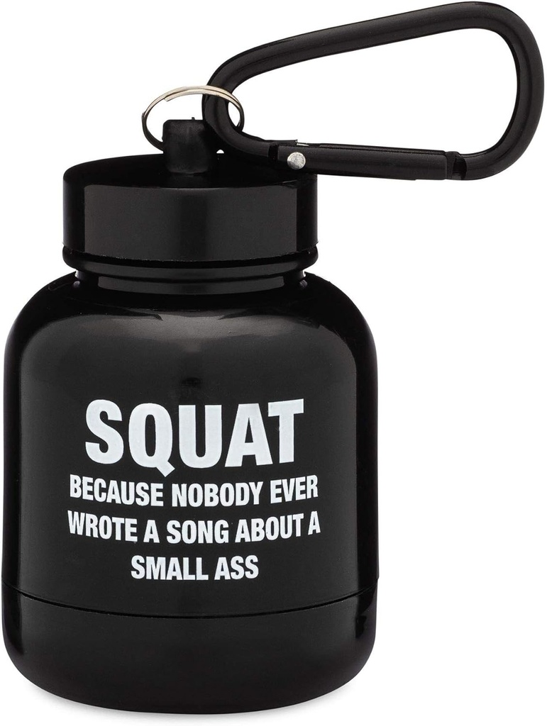 ONMYWHEY - Entonnoir en poudre de protéines et supplément porte-clés, conteneur portable aller-retour pour la gym, entraînement, fitness, et Voyage - TSA Approuvé, Squat