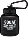 ONMYWHEY - Entonnoir en poudre de protéines et supplément porte-clés, conteneur portable aller-retour pour la gym, entraînement, fitness, et Voyage - TSA Approuvé, Squat