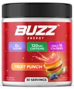 Poudre de boisson d'énergie Buzz du matin - Mélange de boisson d'énergie Boost - énergie sans sucre avec antioxydants - Morning Kickstart et Sport Nutrition Endurance Produit - 30 portions, punch de fruits, 7,9 onces