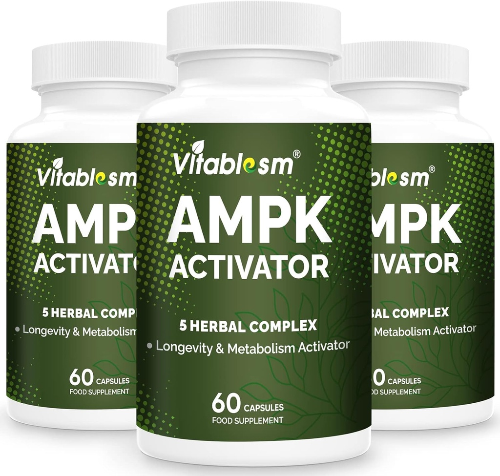 Supplément activateur AMPK, 5 en 1 Jiaogulan Gynostemma AMPK Métabolisant Activateur 180 Capsules végétariennes(180 Compte(paquet de 3))