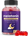NutraChamps Mélatonine Gommies pour adultes, Vitamines d'aide au sommeil extra-forte, 5mg ou 10mg Dose, supplément naturel aux fraises végétaliennes pour mieux dormir, cycles de sommeil sains, 60 Gommies