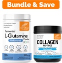 Sandhu's L-Glutamine Powder 100 portions, 500g, 17,6 Oz., grande taille, 3 mois d'approvisionnement et collagène Peptides Powder