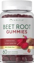 Carlyle Beet Root Gummies | 60 Count | Vegan Strawberry Flavored Chewable Supplement | Non-GMO, Gluten Free