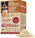 Fidobiotiques Bonnes guttes pour les mutants moyens Probiotiques pour chiens, 6 milliards d'UFC, 11 souches, 5 enzymes digestives, 2 prébiotiques, la santé des guets digestifs pour chiens, suppléments pour adultes et chiots probiotiques (30 jours)