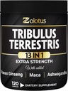 Zolotus 13in1 Tribulus Terrestris Capsules avec Maca, Horny Goat Weed, Panax Ginseng, Saw Palmetto, Tongkat Ali, Shilajit & More - L'énergie, supplément d'endurance pour les hommes et les femmes - 120 comtes