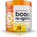 Top Secret Nutrition BCAA Re-Igniter Vegan Amino Acid Supplement avec Astaxanthin et Electrolyte, Mélange d'hydratation avec de l'eau de coco, 9,84 oz (30 portions), Mangue des ananas