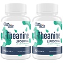 Liposomique L-Theanine 500mg, Complexe avec GABA 200mg & Magnésium 100mg, Supplément de force supplémentaire pour calme, relaxation et focus, sans gluten - 120 Capsules