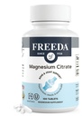 Citrate de magnésium Freeda 400 mg Comprimés enrobés – Supplément à haute absorption pour support musculaire, nerveux et relaxation – Vegan, sans gluten, casher – 100 Compte