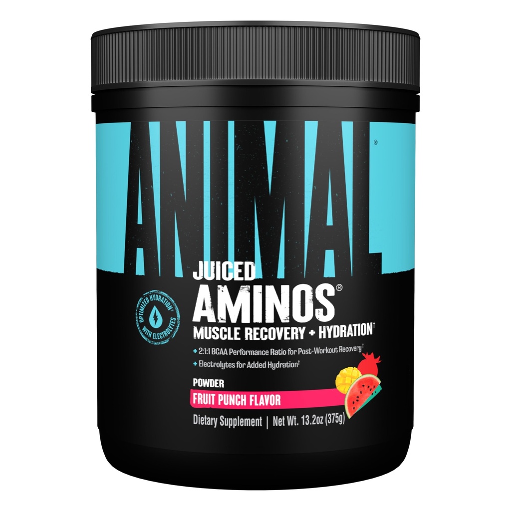 Acides aminés juteux pour animaux - BCAA poudre EAA Matrix Plus Hydratation avec électrolytes et sel de mer en tout temps récupération et amélioration de la performance, parfum de punch de fruits, 30 portions