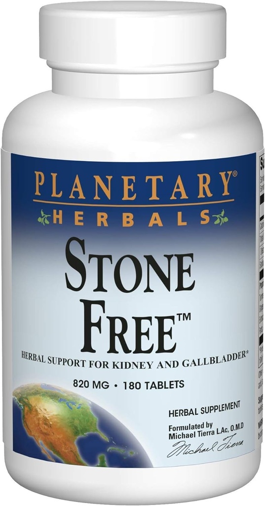 Planétaire Herbals Stone Free 820 mg Support à base de plantes pour le rein et la vésiculeuse 180 Comprimé