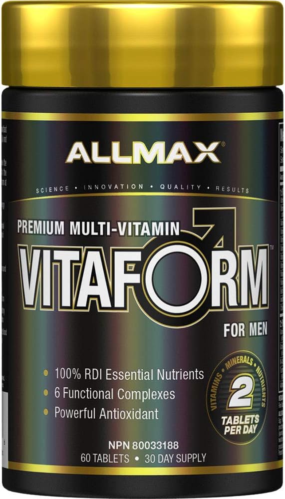 ALLMAX VITAFORM - 60 comprimés - Multivitamine premium pour les hommes - Six complexes fonctionnels + vitamine C, D3 et zinc - 30 portions